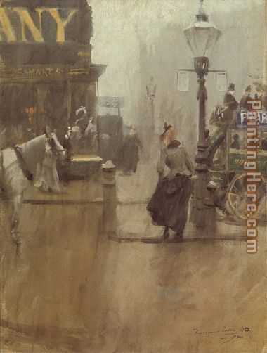 Impressions of London painting - Anders Zorn Impressions of London art painting
